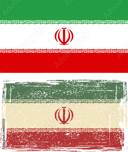Iranian grunge flag. Vector illustration