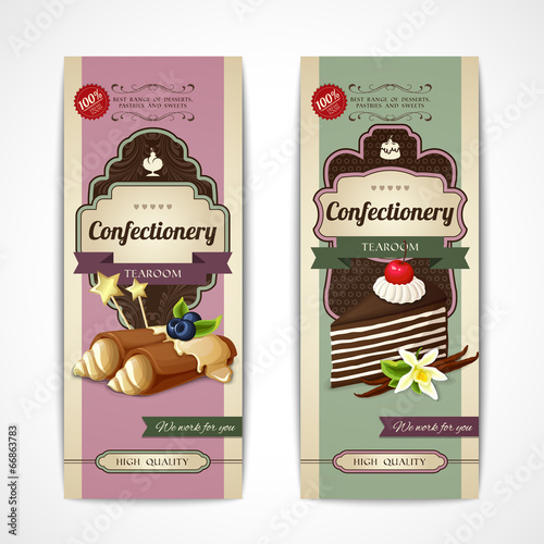 Sweets vintage banners vertical