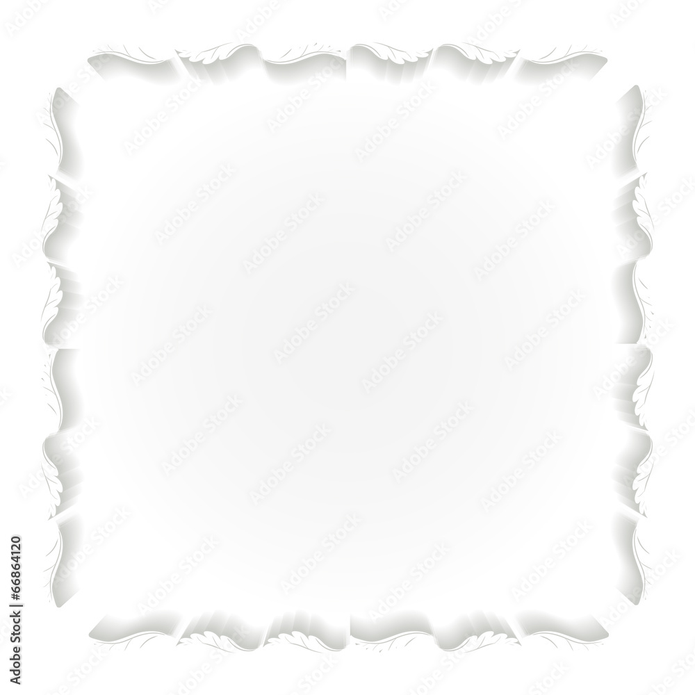 Obraz premium Vector frame.Cut out from paper. Volume design element