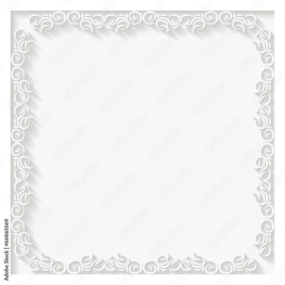 Vector frame.Cut out from paper. Volume design element Vector frame.Cut out from paper. Volume design element