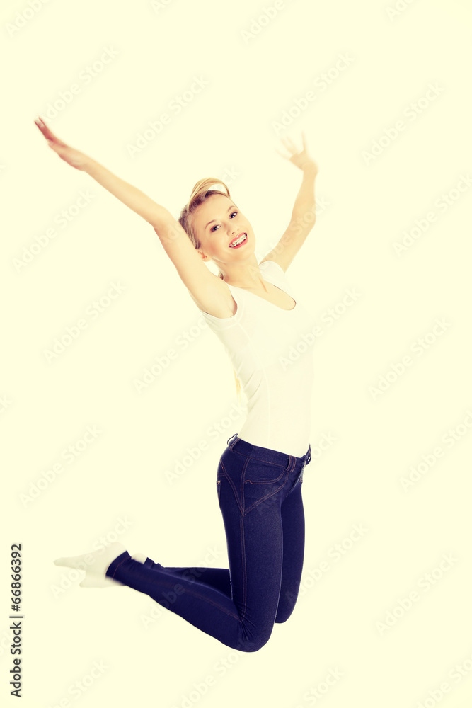 Young happy caucasian woman Young happy caucasian woman