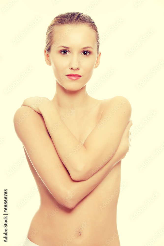 Fototapeta premium Beautiful blond woman before spa treatment