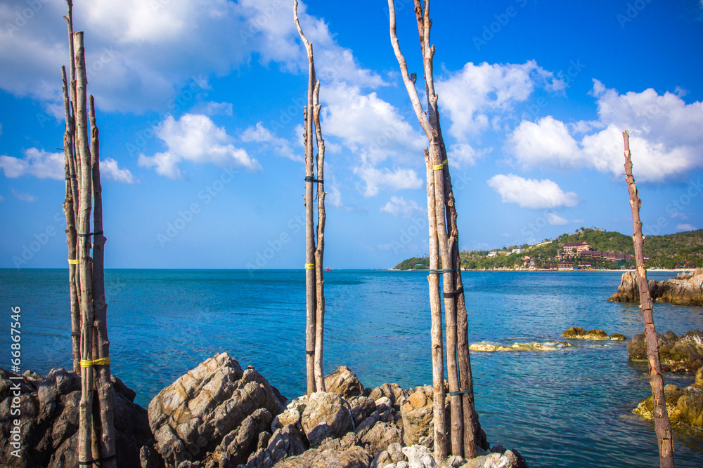 Tropical beach at Koh Phangan - nature background. Thailand Tropical beach at Koh Phangan - nature background. Thailand