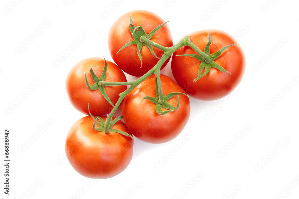 Fresh ripe tomato isolated on white background