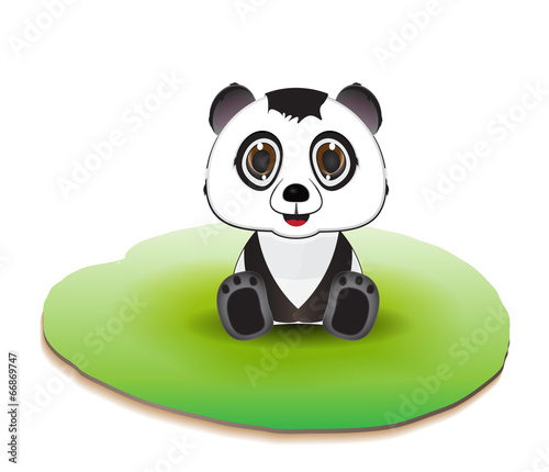 Fototapeta Naklejka Na Ścianę i Meble -  Cute panda sitting on ground