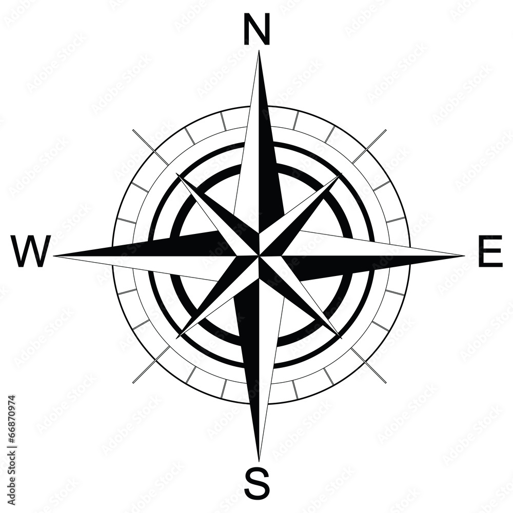 black and white compass. Raster Stock Illustration | Adobe Stock