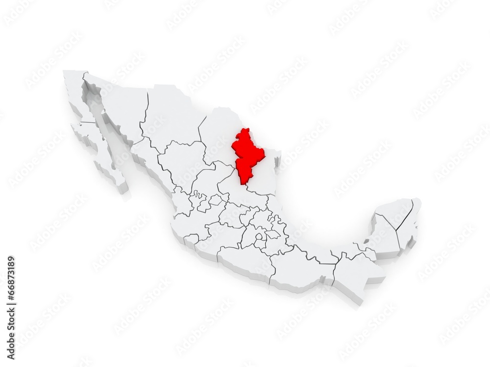 Map of Nuevo Leon. Mexico. Stock Illustration Adobe Stock
