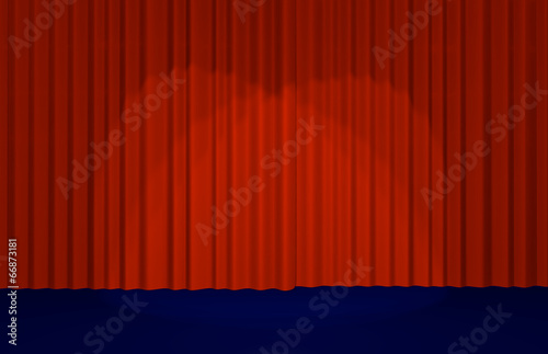 Red curtain with spot lights