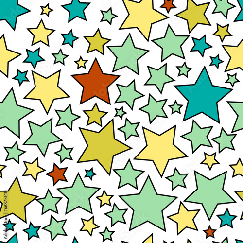 Seamless background with colorful stars