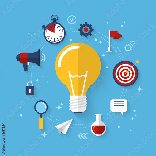 Flat icons for innovation and study