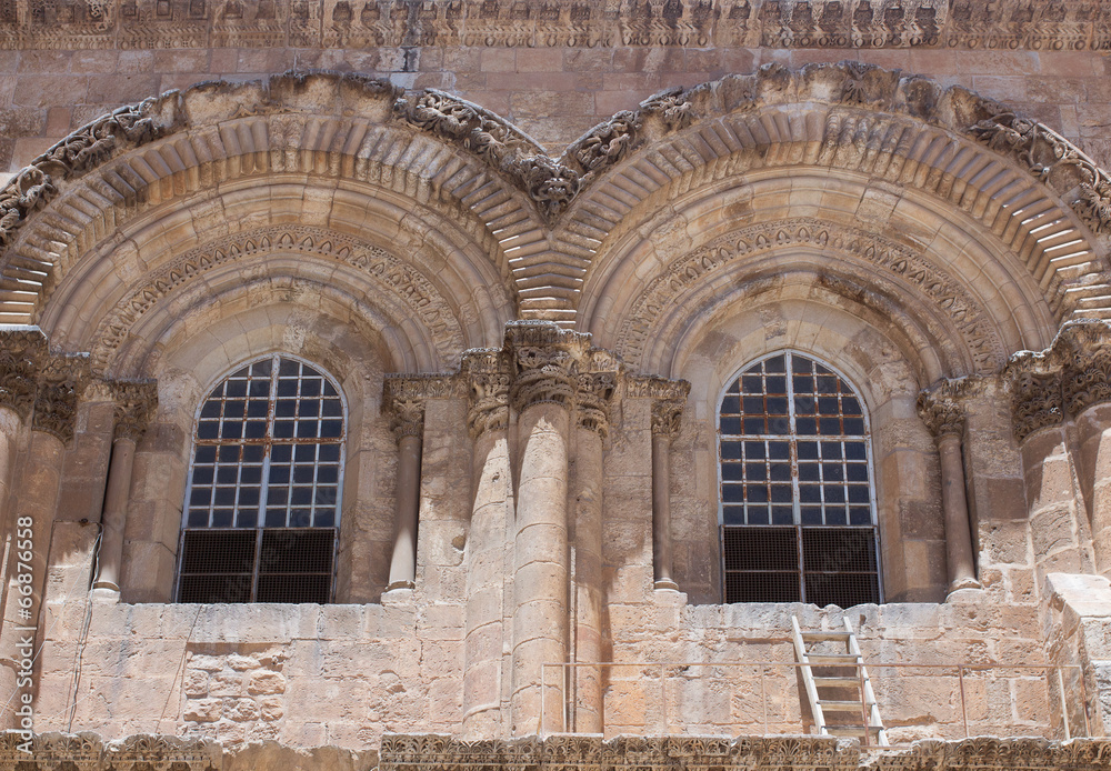 Detail of Church of the Holy Sepulchre in Jerusalem