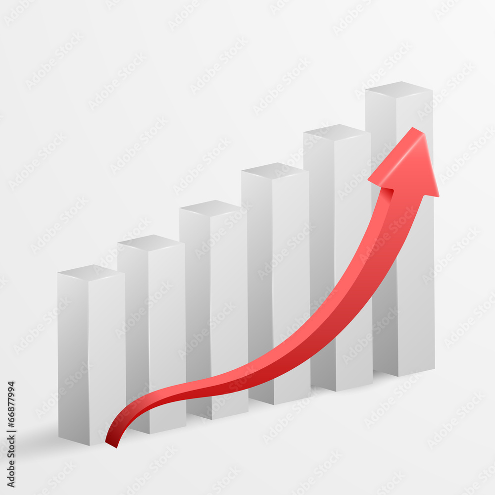 3d business growth bar graph. Vector illustration. 3d business growth bar graph. Vector illustration.