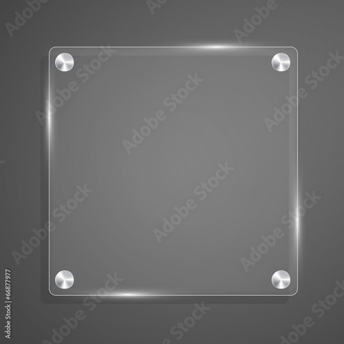 Glass plate background with rivets for text