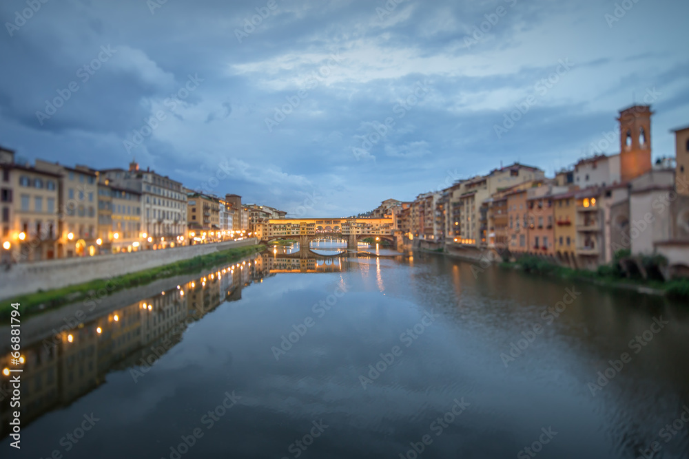 Ponte Vecchio from St Trinity bridge, Florence