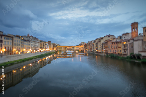 Ponte Vecchio from St Trinity bridge, Florence