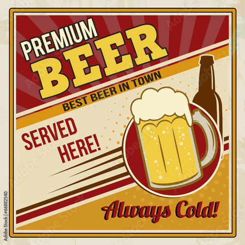Premium beer retro poster