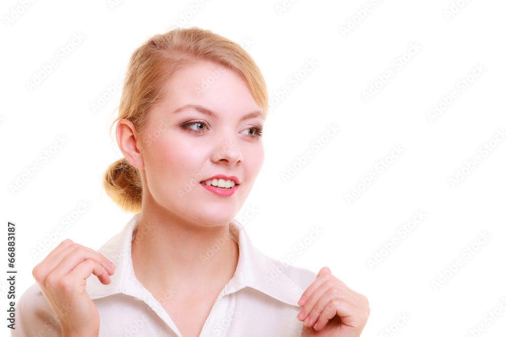 Portrait of businesswoman blonde woman isolated Portrait of businesswoman blonde woman isolated