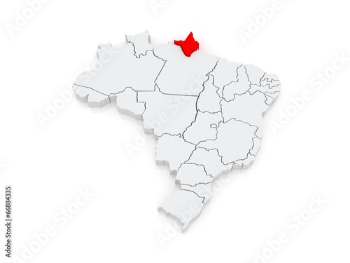Map of Amapa. Brazil.