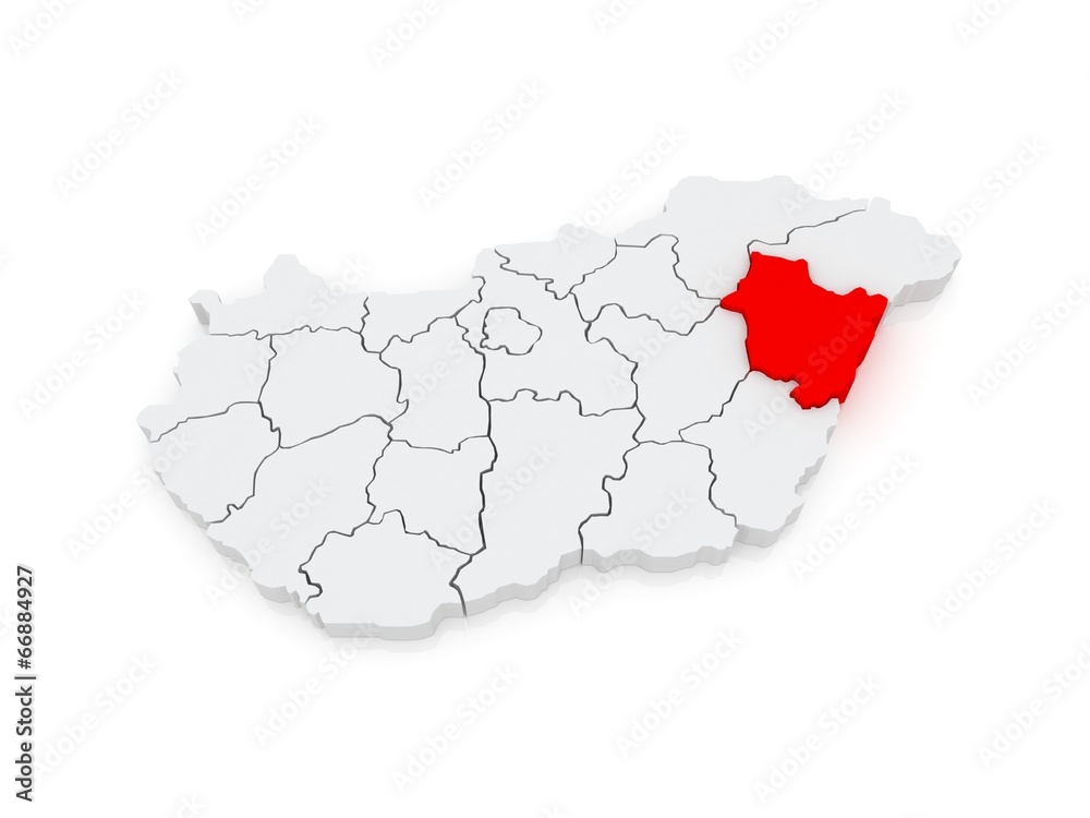 Map of Hajdu-Bihar. Hungary. Map of Hajdu-Bihar. Hungary.
