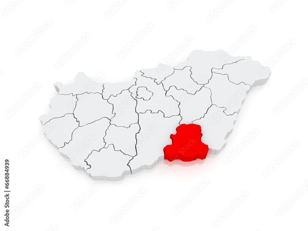 Map of Csongrad. Hungary. Map of Csongrad. Hungary.