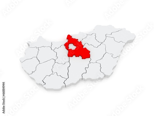 Map of Pest. Hungary.