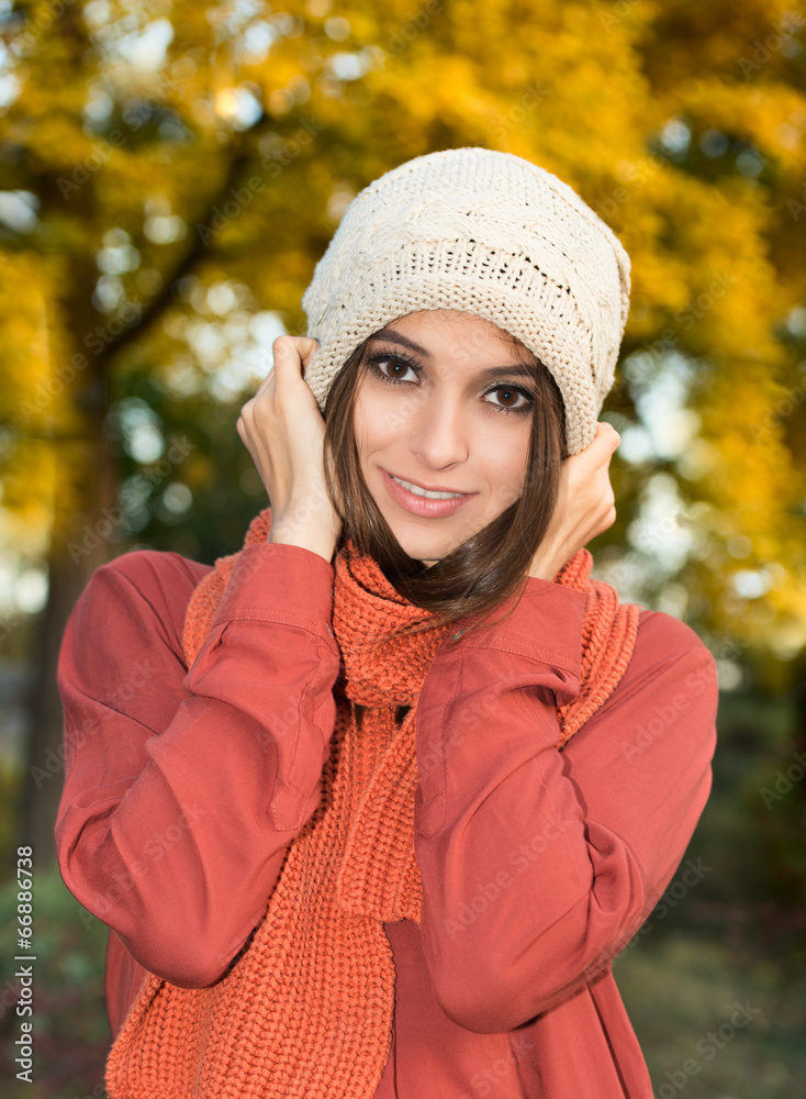 Woman in the autumn park Woman in the autumn park