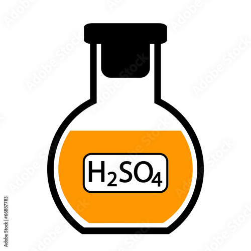 Laboratory glass with sulfuric asid