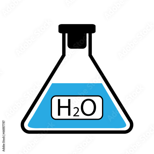 Laboratory glass with water