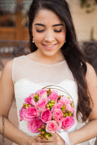 Beautiful bride with a bouquet