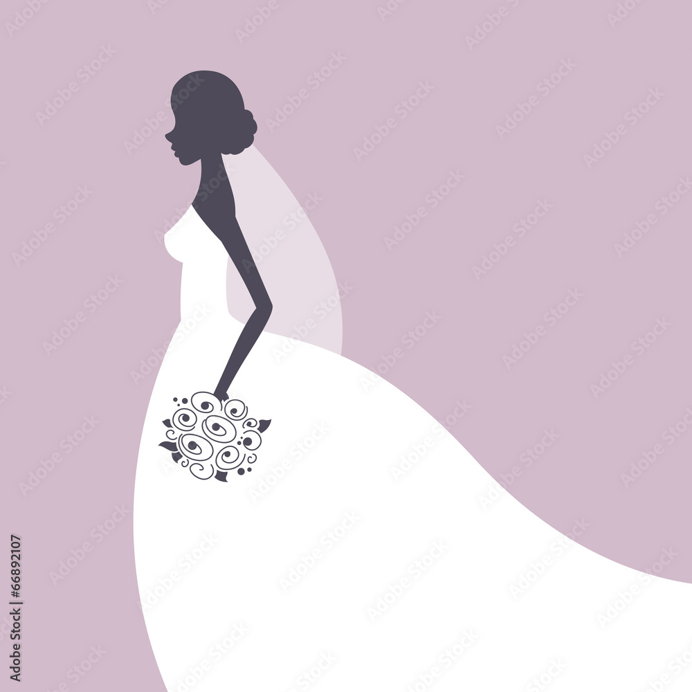 Vector Illustration of a Beautiful Bride