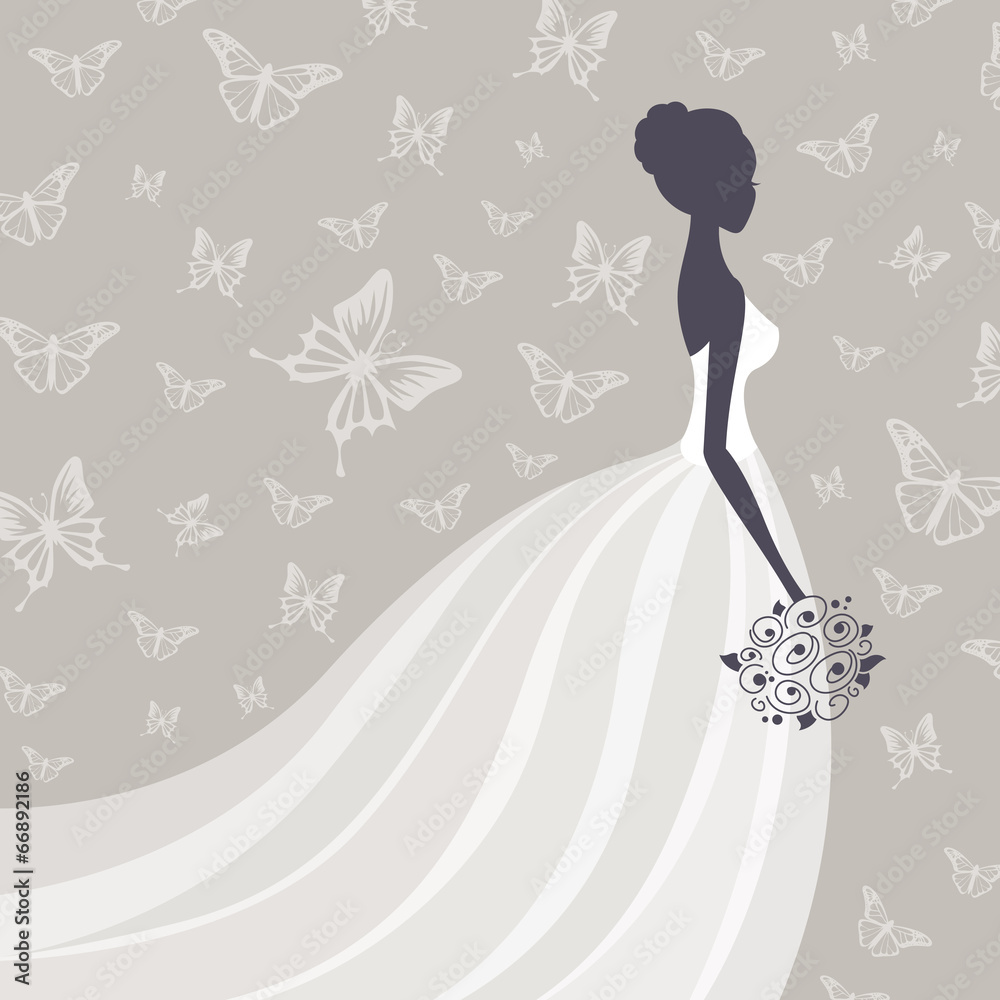Vector Illustration of a Beautiful Bride Vector Illustration of a Beautiful Bride