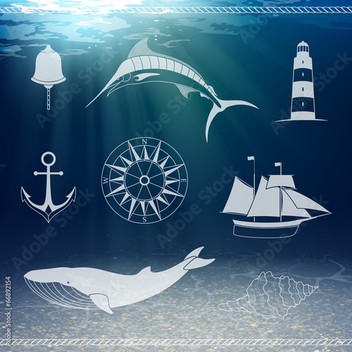Vector Illustration of Nautical Design Elements