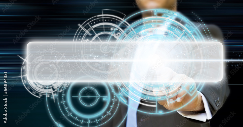 Fototapeta premium Businessman tech&nbsp;concept
