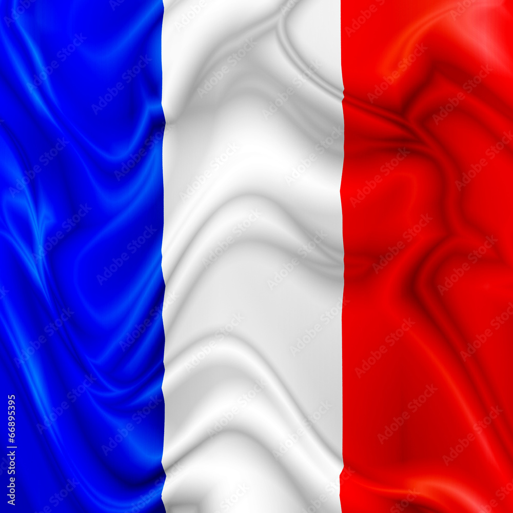 France waving silk Flag