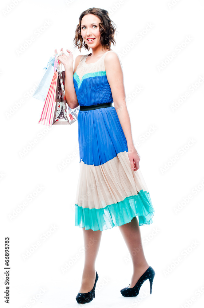 young attractive woman with shopping bags young attractive woman with shopping bags