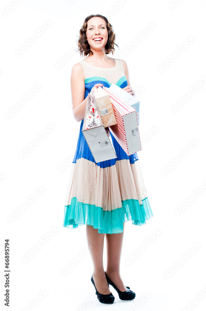 young attractive woman with shopping bags young attractive woman with shopping bags