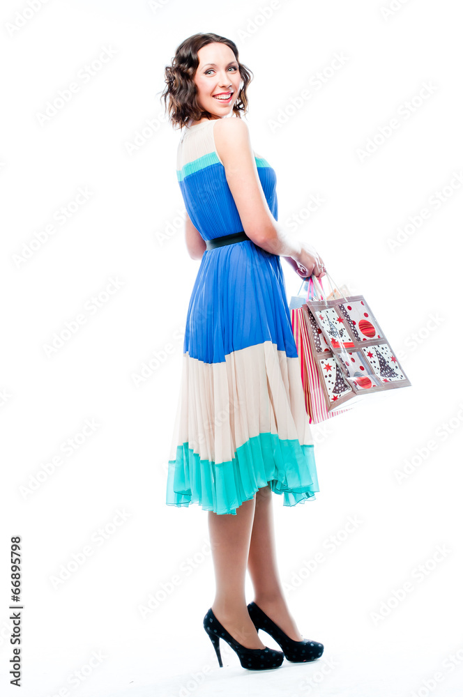 young attractive woman with shopping bags young attractive woman with shopping bags
