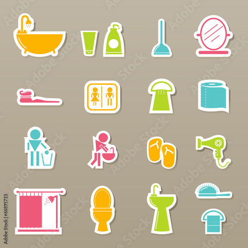 Bathroom icons set
