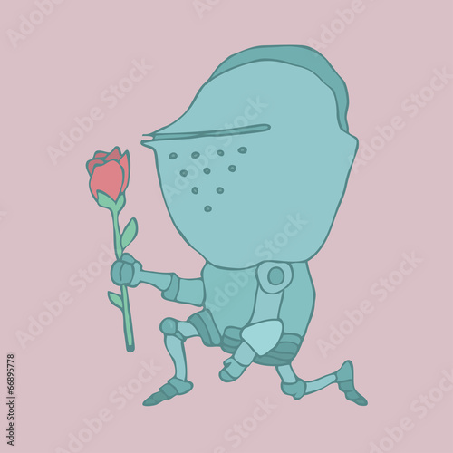 Cute  Knight. Cartoon knight. vector illustration hand-drawing