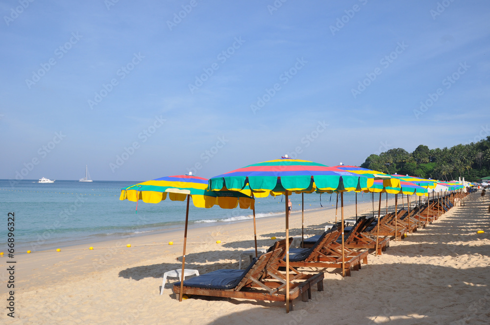 Fototapeta premium The umbrellas on the beach