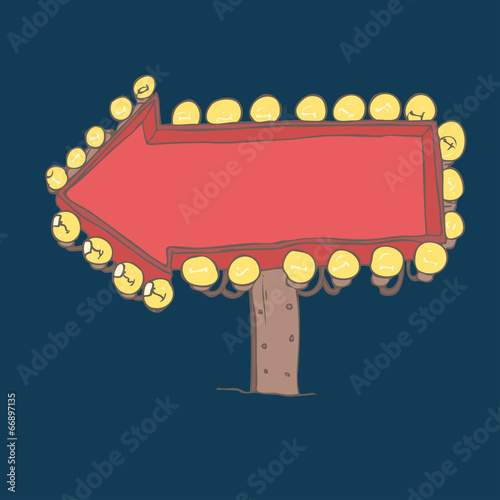 Retro motel (billboard). vector illustration, hand drawn
