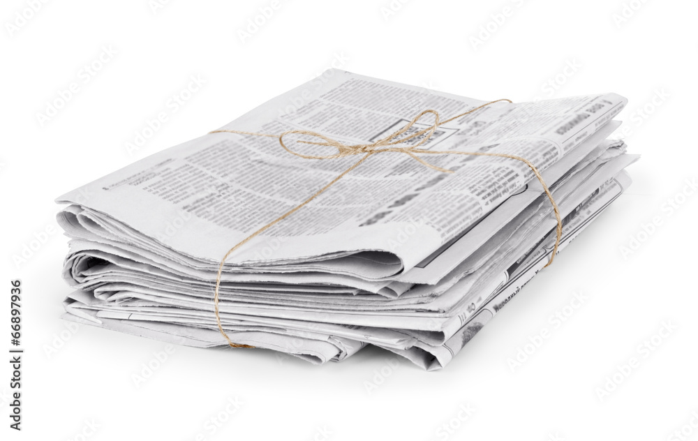 newspapers isolated on a white background