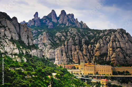 Montserrat Monastery  in the mountains photo