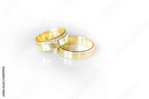 Wedding day details - two lovely golden wedding rings