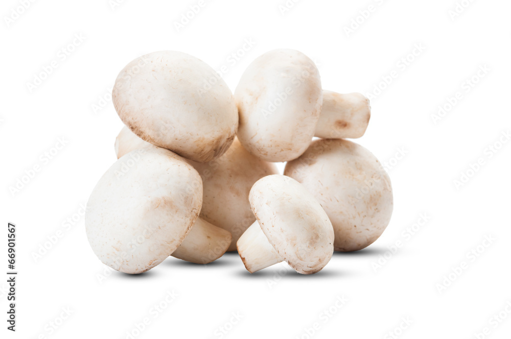 Bunch of champignon mushrooms.