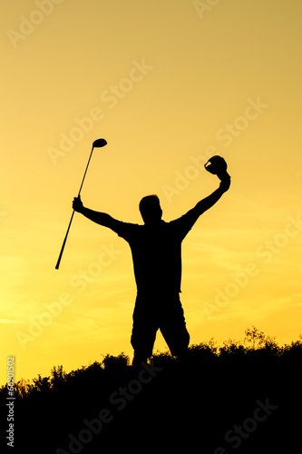 Golfer at sunset © zorandim75