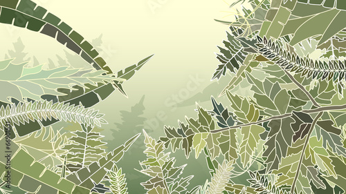 Horizontal background of many different grass.