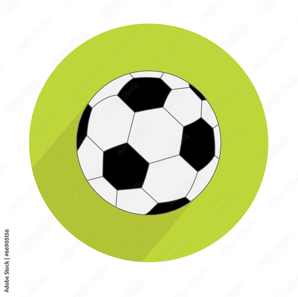Football soccer ball round icon with long shadow. Flat design Football soccer ball round icon with long shadow. Flat design