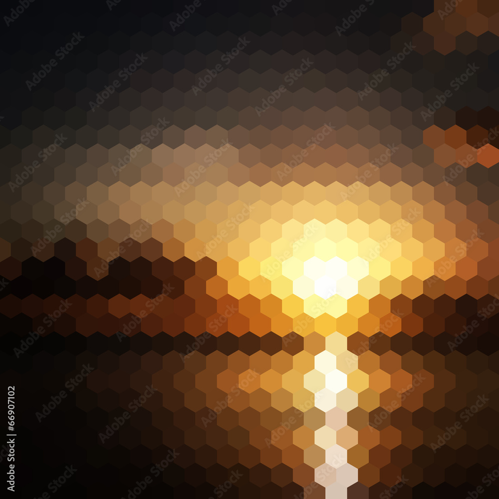 Sunset hexagon abstract background Sunset hexagon abstract background