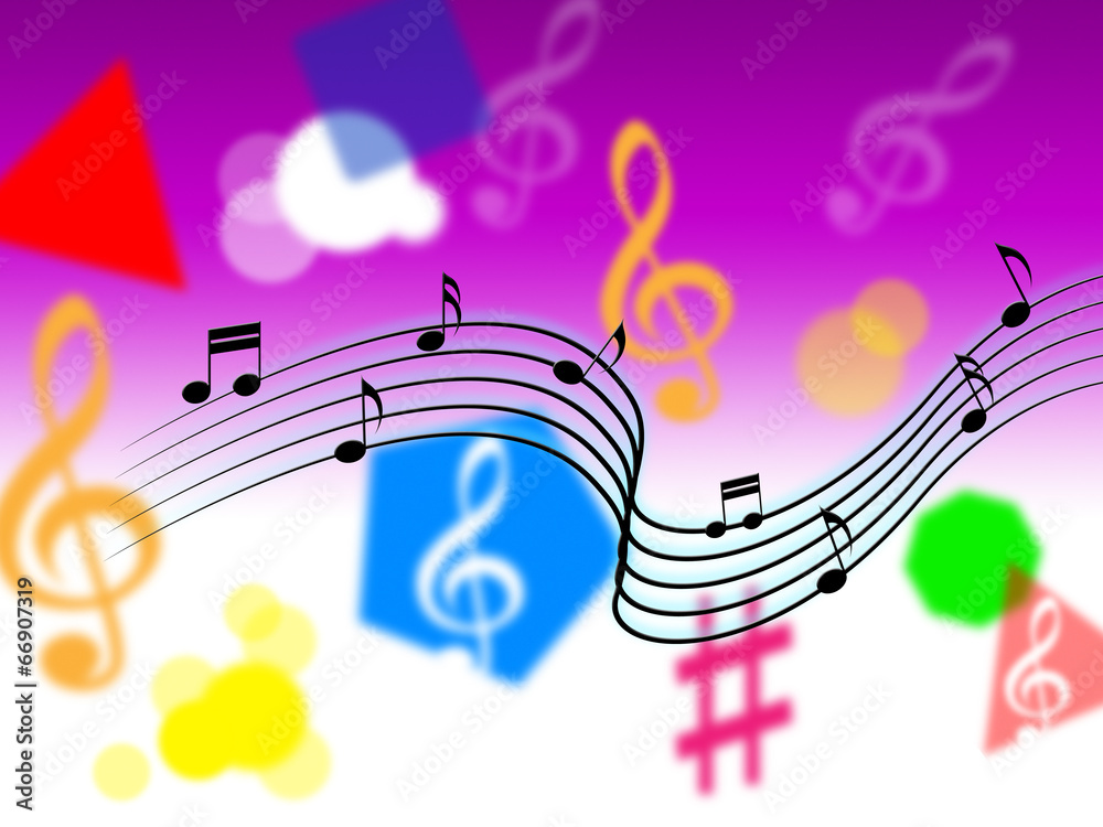 Music Background Shows Song Tune Or Instruments. Music Background Shows Song Tune Or Instruments.